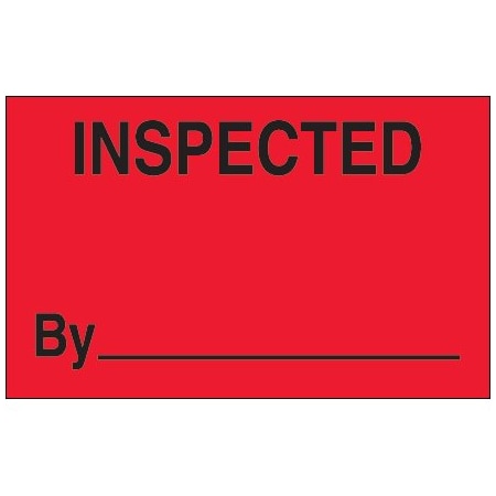 Bsc Preferred 1 1/4 x 2'' - ''Inspected'' Fluorescent Red Labels BUY00016255